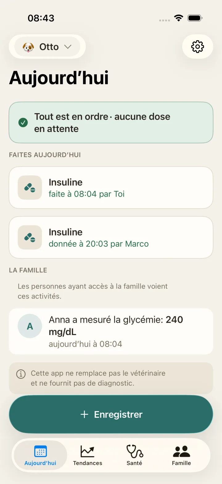 Tout est en ordre · aucune dose en attente